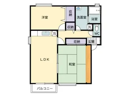 シャルマンサンノコリ(2LDK/1階)の間取り写真