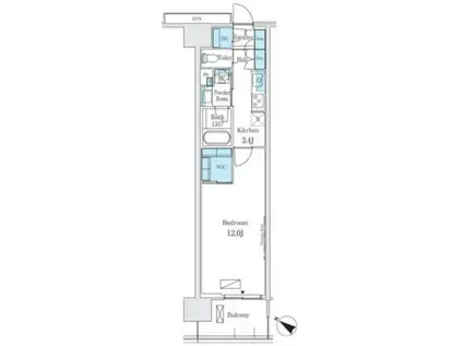 ロイヤルパークス有明(1K/12階)の間取り写真