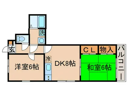 メゾン渡辺(2DK/3階)の間取り写真