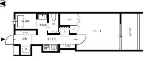 クレル西川原 S棟(1K/1階)の間取り写真