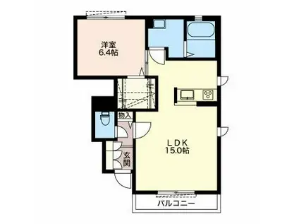 アルペンローゼ(1LDK/1階)の間取り写真