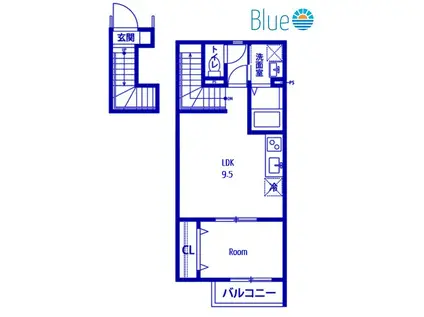 アムール雫(1LDK/2階)の間取り写真