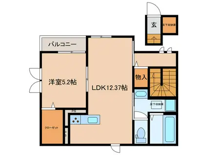 CLARITT (1LDK/2階)の間取り写真