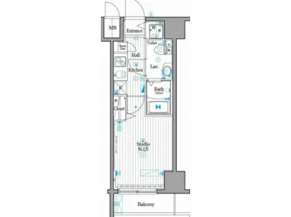 ガーラ・シティ王子(1K/7階)の間取り写真
