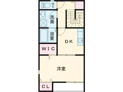 SENSE三木本町(1DK/2階)の間取り写真