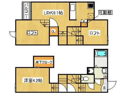 コンフォートベネフィスジオ箱崎東(1LDK/2階)の間取り写真