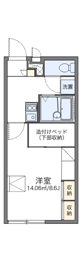 レオパレスウエノ(1K/2階)の間取り写真