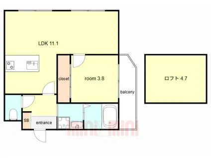 樋之池町PJ(1LDK/1階)の間取り写真
