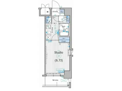 ガーラ・シティ深川扇橋(1K/5階)の間取り写真
