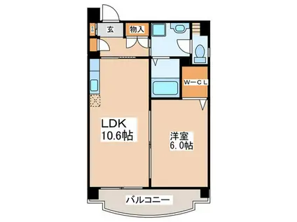 シャルマン(1LDK/2階)の間取り写真