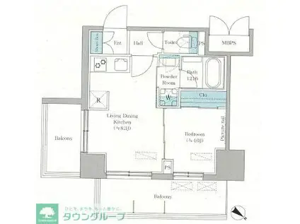 LA CLAIR 南浦和(1LDK/6階)の間取り写真