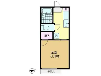 コーポクローカス(1K/1階)の間取り写真