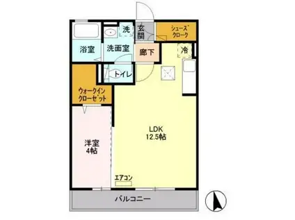 ファミール清澄白河(1LDK/1階)の間取り写真