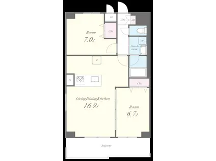 シルベーヌ池上(2LDK/5階)の間取り写真