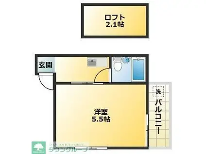 松林堂SK第6マンション(1K/2階)の間取り写真