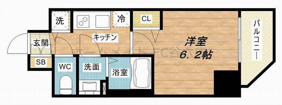 プレサンス北堀江(1K/10階)の間取り写真