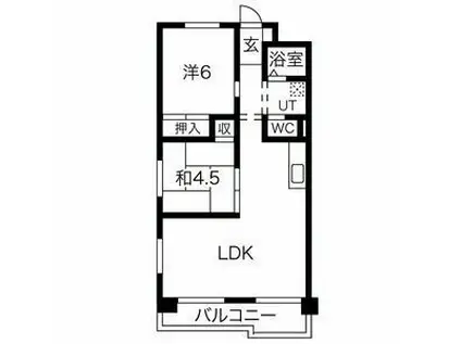 ハイツ桃山(2LDK/3階)の間取り写真