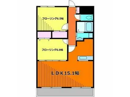 サニースポット 本館(2LDK/2階)の間取り写真