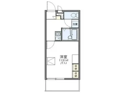 レオパレスマリオン(1K/3階)の間取り写真