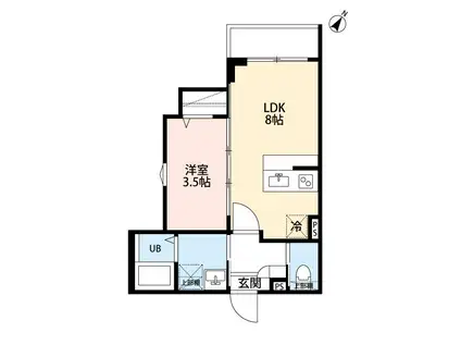 ROBOT HOME 新検見川V(1LDK/2階)の間取り写真