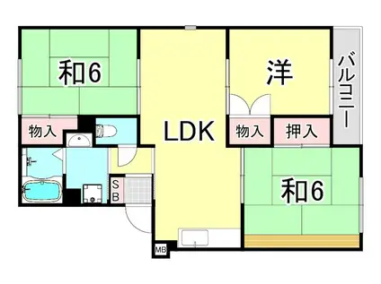 ルネシルク(3LDK/3階)の間取り写真