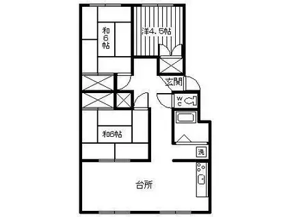 サンハイツ土々呂(3LDK/1階)の間取り写真