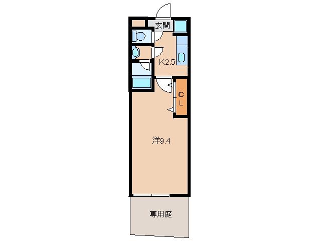 ティエラハウス西小二里(1K/1階)の間取り写真