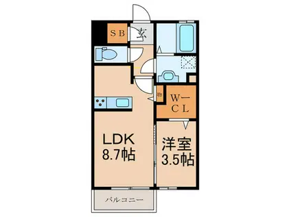 ディア・ラソ(1LDK/1階)の間取り写真