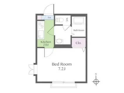 DOMANI INO(1K/2階)の間取り写真