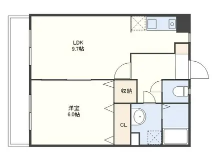 LIBERTEII(1LDK/3階)の間取り写真