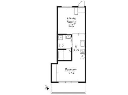 マンション雅叙苑1号棟(1LDK/9階)の間取り写真