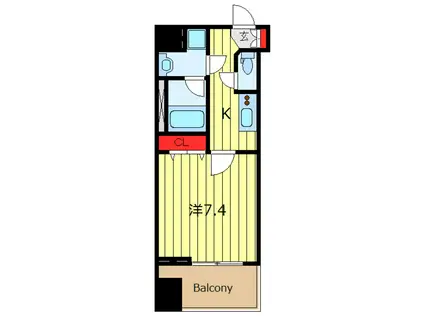 DIPS日暮里II(1K/2階)の間取り写真