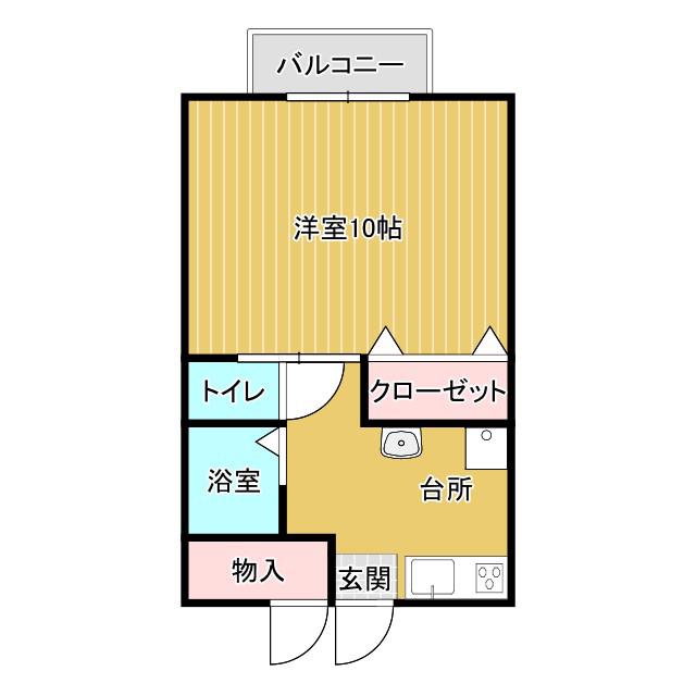 カサブランカI(1K/1階)の間取り写真