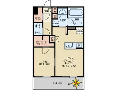 エクセレントシティ文京小桜(1LDK/2階)の間取り写真