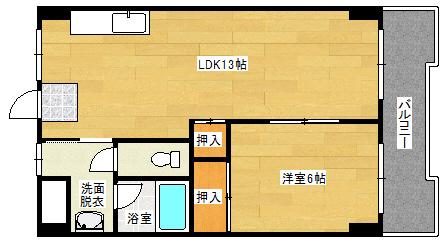 第2コーポ佐々木(1LDK/3階)の間取り写真