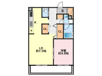 ART RESIDENCE IN KASIWA-NO-HA(1LDK/2階)の間取り写真