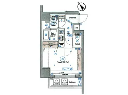 ベルグレードSK DUE(1K/9階)の間取り写真