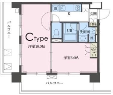 ガレリア東新宿(1LDK/4階)の間取り写真