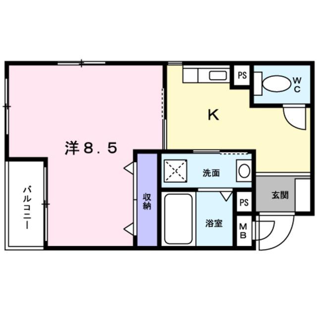 ブリックメゾン金剛(1K/2階)の間取り写真