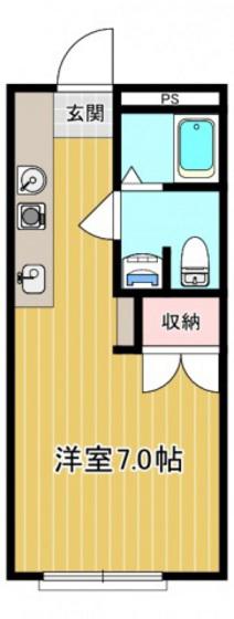 IVY NOTE(ワンルーム/2階)の間取り写真