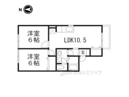 CENTER POINT(2LDK/1階)の間取り写真