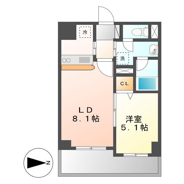 FS.幅下(1LDK/7階)の間取り写真
