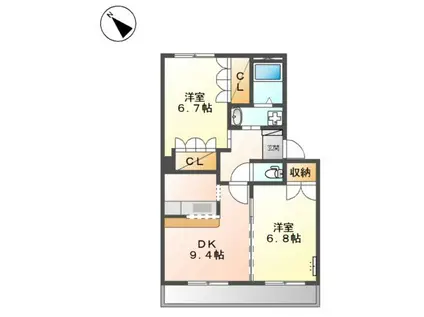 SAIN GRANDIRII(2DK/1階)の間取り写真