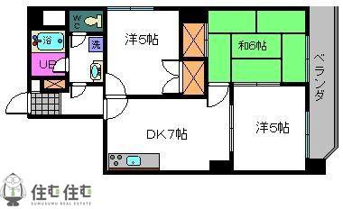 マンション善六(3DK/4階)の間取り写真
