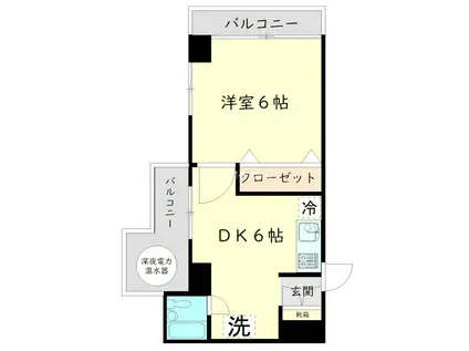 ドミール二子玉川(1DK/2階)の間取り写真