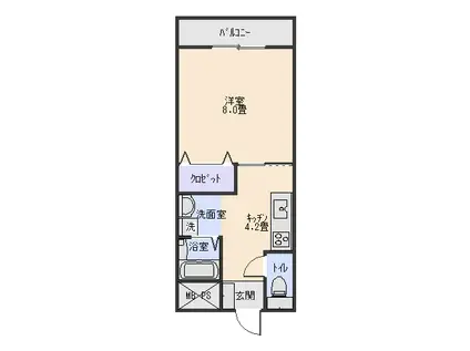 シンフォニータウン(1K/1階)の間取り写真