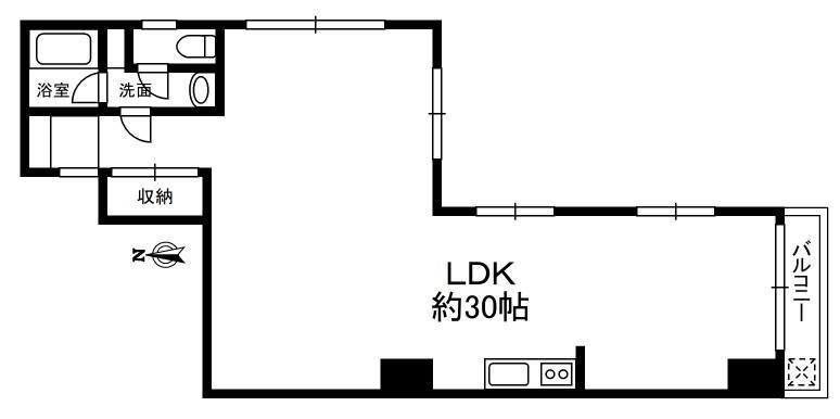 第三長門ビル(1LDK/8階)の間取り写真
