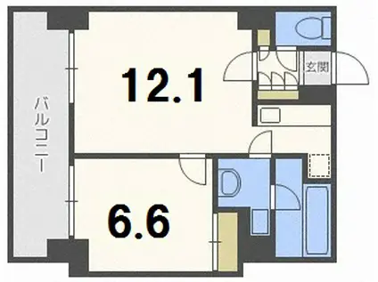グランドタワー札幌(1LDK/6階)の間取り写真