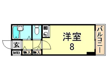 甲南タマタニマンション(ワンルーム/1階)の間取り写真