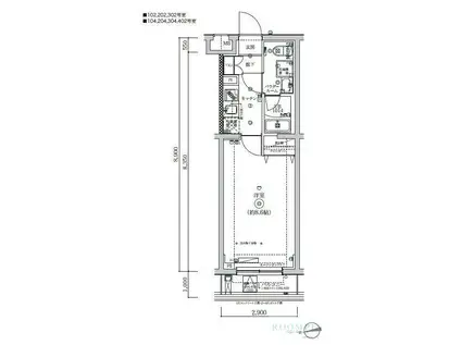 SQUARE CITY NAKAMAGOME(1K/4階)の間取り写真